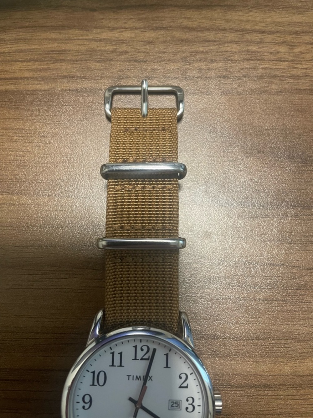 Timex Easy Reader Watch with Tan Nylon Strap - Picture 6 of 9